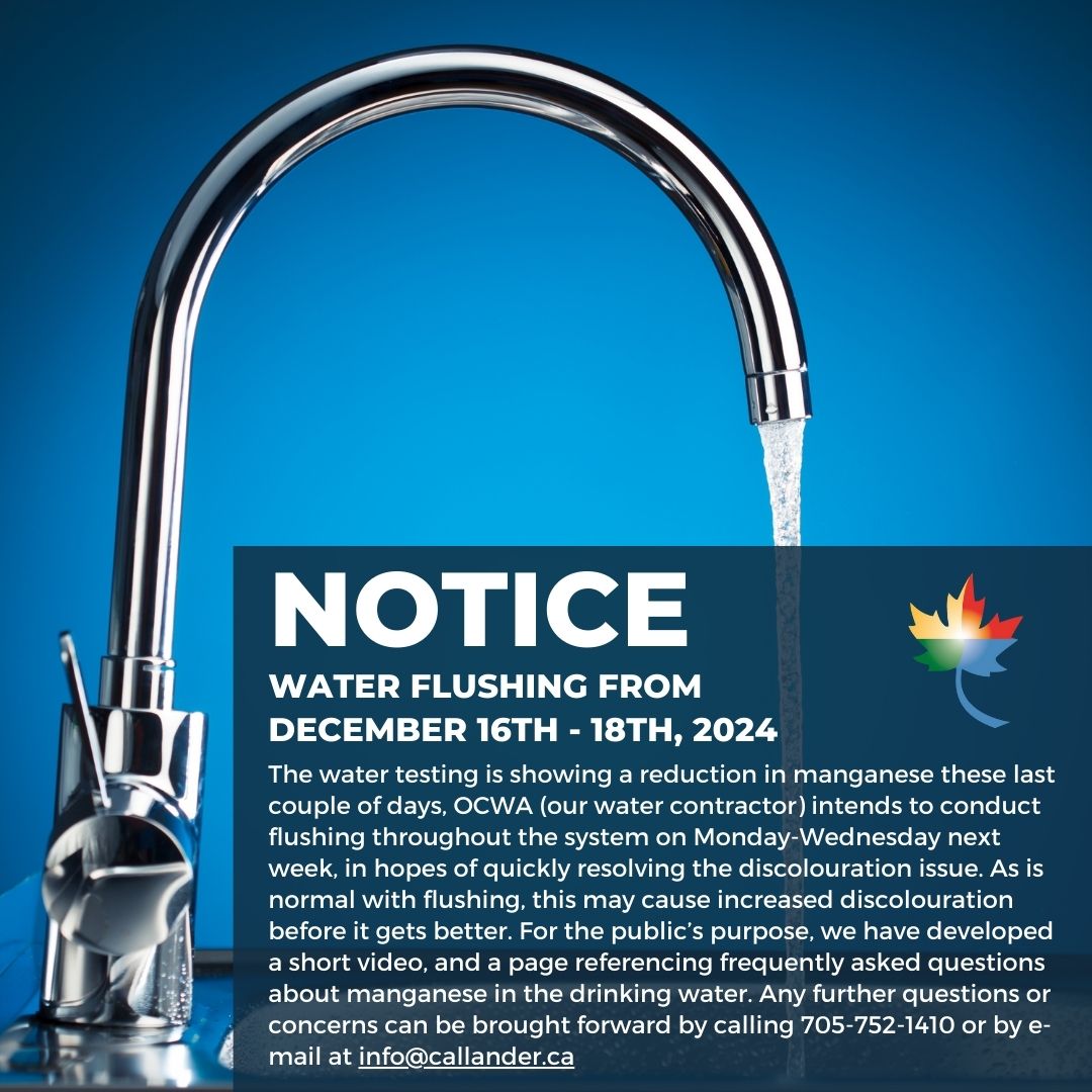 Water Flushing December 16-19, 2024